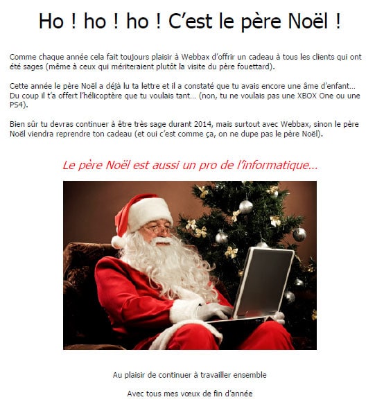 Le cadeau de Noël 2013 pour les clients sages