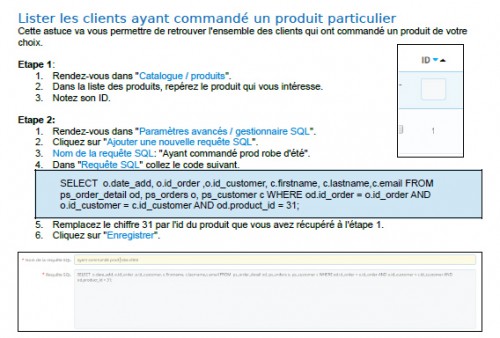 Une idée intéressante de module serait qu'un module génère automatiquement des requêtes type dans le gestionnaire SQL, cela serait très pratique pour les clients.