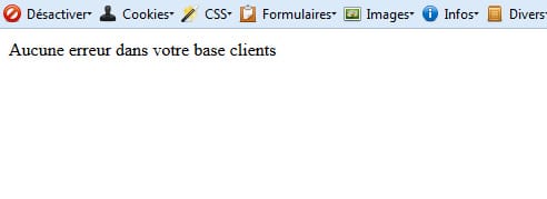 A présent si j'exécute à nouveau mon url, les clients sont tous considérés comme "valides".