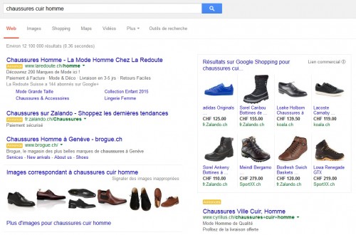 Exemple de campagne Google Shopping
