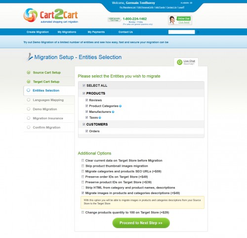On peut transférer les données essentielles, clients produits, commandes...