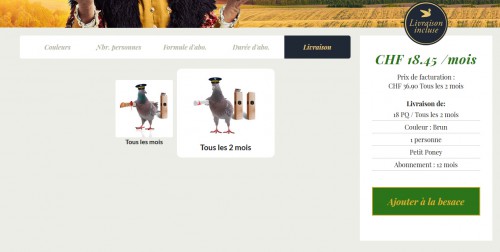 Le fait de ne pas avoir le pigeon dans la même position selon l'option choisie... Ce sont des détails qui donnent envie.