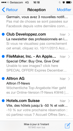 Typiquement sur mon Iphone, les mails ressemblent à un gros amas de texte... seul la lecture et mon raisonnement feront la différence si je vais cliquer ou non.