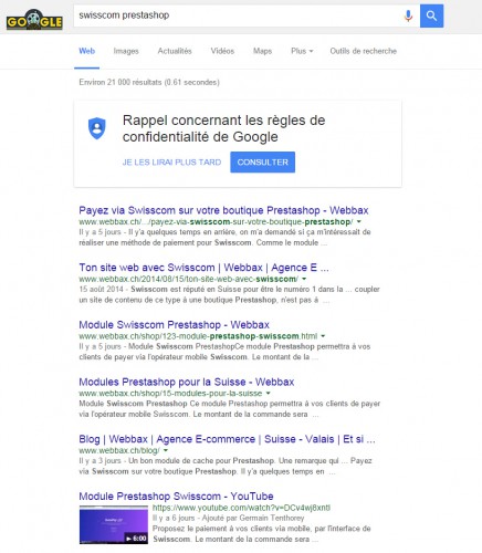 Aujourd'hui la page du site se trouve avant le vidéo YouTUBE, mais si vous avez un concurrent sur le même marché, vous doublez vos points d'entrée.