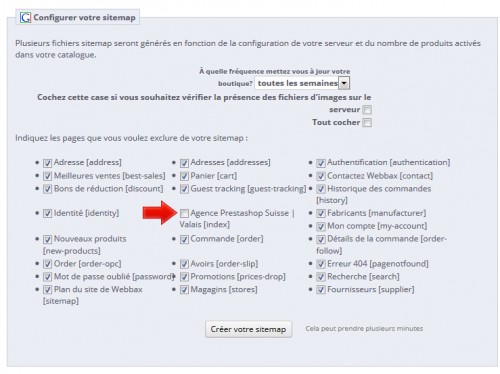 Vous pouvez exclure toutes ces pages types, surtout si vous savez que le contenu de destination n'est pas intéressant pour l'acheteur, sauf la page d'index qui peut rester active dans le flux.