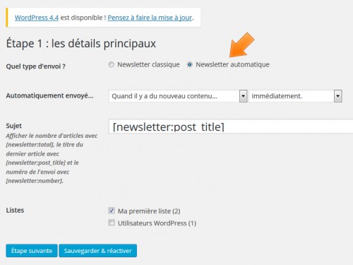 Vos lecteurs ne reviennent pas forcément spontanément, pourtant ils aiment ce que vous faites. Cette option assurera d'avoir une diffusion immédiate auprès de vos lecteurs habituels.