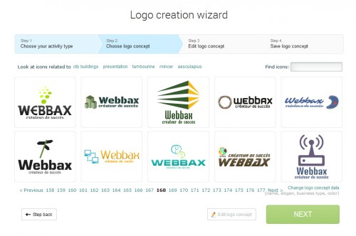 Ensuite on peut choisir le type de logo qui nous intéresse... ils ne sont pas avares en choix... je suis déjà à la 168ème page et ce n'est pas encore fini... je devrai trouver mon bonheur.
