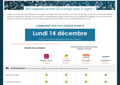 A Noël il faut être clair sur les délais de livraison, il ne faut pas laisser le client dans l'incertitude comme ça peut-être dans le reste de l'année où l'on est pas au jour près... A Noël une livraison trop tardive c'est fatal pour le client et pour votre image.