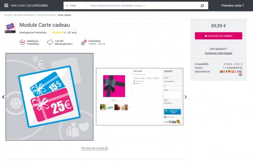 Offrir une carte cadeau ce n'est pas très original en soi... mais c'est ce que cherchent certains clients retardataires. Vous pouvez vous tourner vers ce module pour Prestashop.