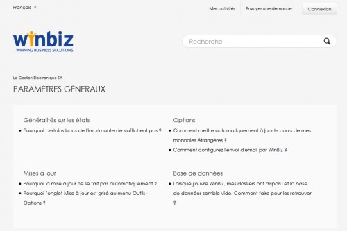 Ensuite on peut voir les différentes questions "courantes" avec les réponses associées... un gain de temps pour le support client et pour l'acheteur. Ce type d'approche est tout à fait applicable à n'importe quel type de boutique e-commerce.