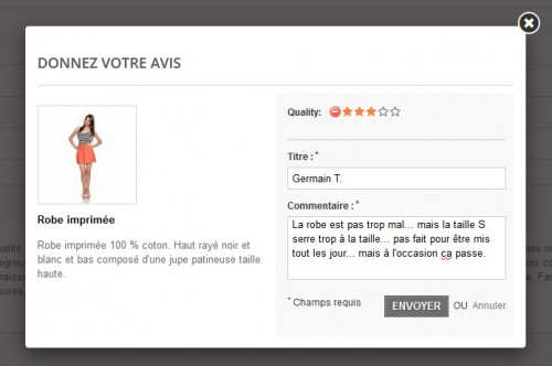 Un peu de critique... une note à moitié remplie... le tout couronné par des fautes de saisie... le côté authentique du commentaire prend forme.