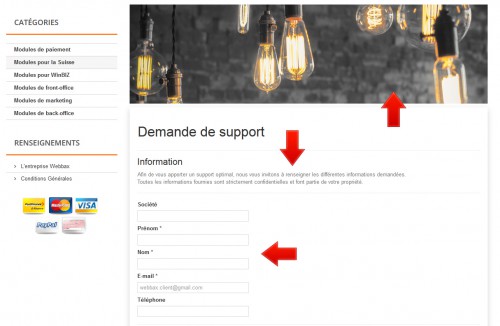 Il est relativement facile d'obtenir un formulaire professionnel avec un header, titre, légende puis tous les champs à faire remplir à l'utilisateur. Grâce à sa mise en place cela me permet par exemple de gagner du temps en demandant directement les bonnes informations à mes clients.