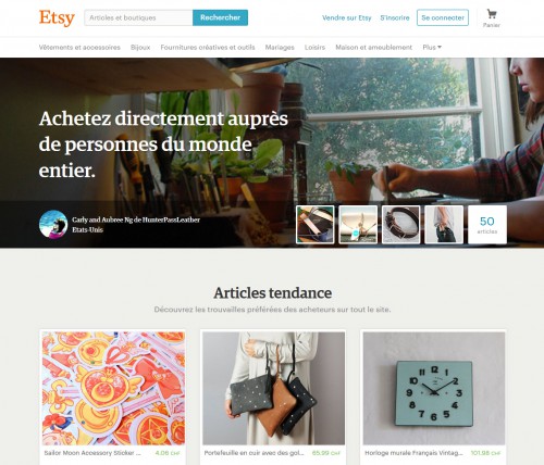 La plateforme Etsy regroupe surtout des créateurs de produits, des artisans... des bricoleurs avec des produits amusants.