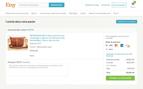 Le paiement est vraiment simple pour l'internaute... 1 clic et on peut déjà se projeter pour effectuer son achat.