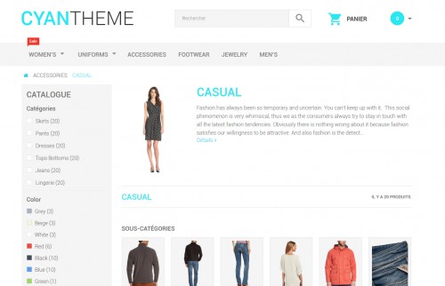 Voilà un autre thème de Template Monster disposant de la même structure que le thème par défaut de Prestashop.