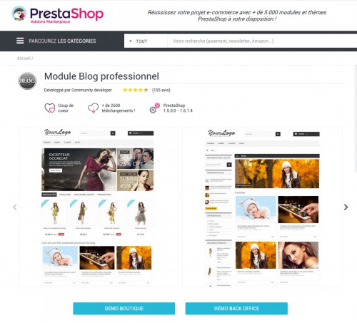 Ces modules de blogs sont complémentaires... ce qui est normal, car Prestashop est avant tout une solution orientée purement e-ecommerce.