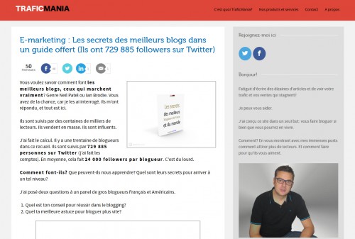 Profitez de l'expérience de ceux qui ont déjà réussi et qui ont des méthodes qui fonctionnent... Peut-être qu'en vous règne déjà le prochain blogueur à succès !