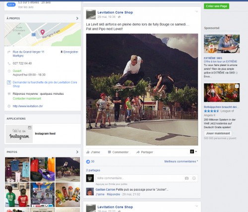 Sur Facebook on s'intègre dans les événements locaux, on montre qu'on est là le client s'identifie plus facilement à la marque, car lui-même était peut-être sur place lors de l'événement.
