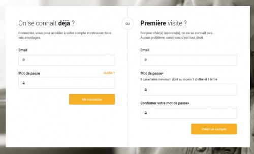 On peut donner une information "générale" au client sans forcément l'obliger à s'enregistrer... bon ici on n'a pas trop le choix.