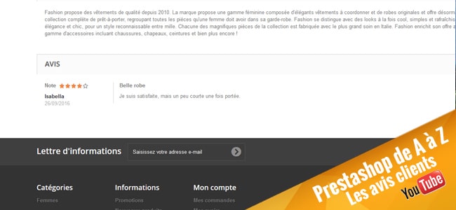 Prestashop de A à Z – Avis clients (ép.21)