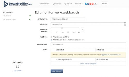 Comment je fais ? C'est tout simple, je demande à vérifier si la page contient bien mon code Google Analytics, s'il le trouve pas... le site est planté et je reçois une alterte SMS.