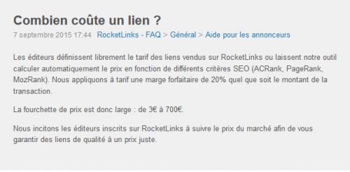 Acheter un lien, revient certainement moins cher que de passer des heures à chercher "qui ?" veut nous faire un lien.