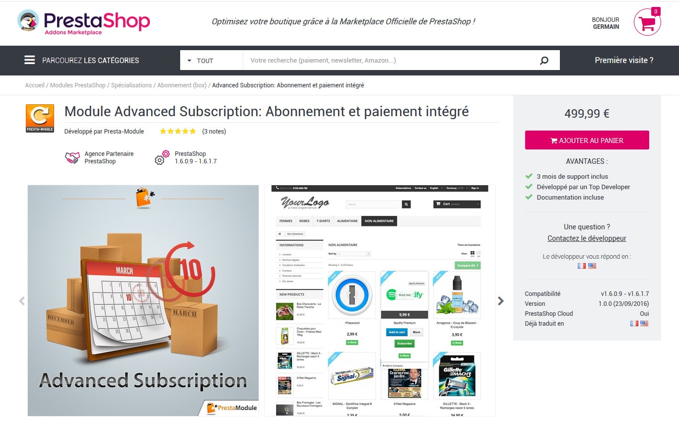 Le tarif du module vous semble un peu élevé ? Peut-être, mais si ce module peut faire un levier sur votre chiffre d'affaire, vous l'aurez rapidement amorti.