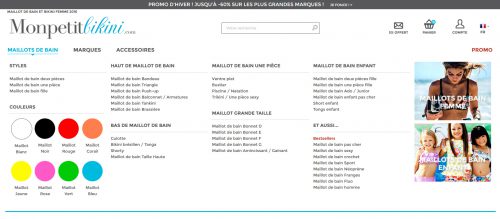 Menu E-commerce