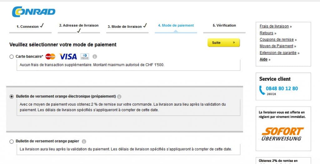 Paiement Conrad