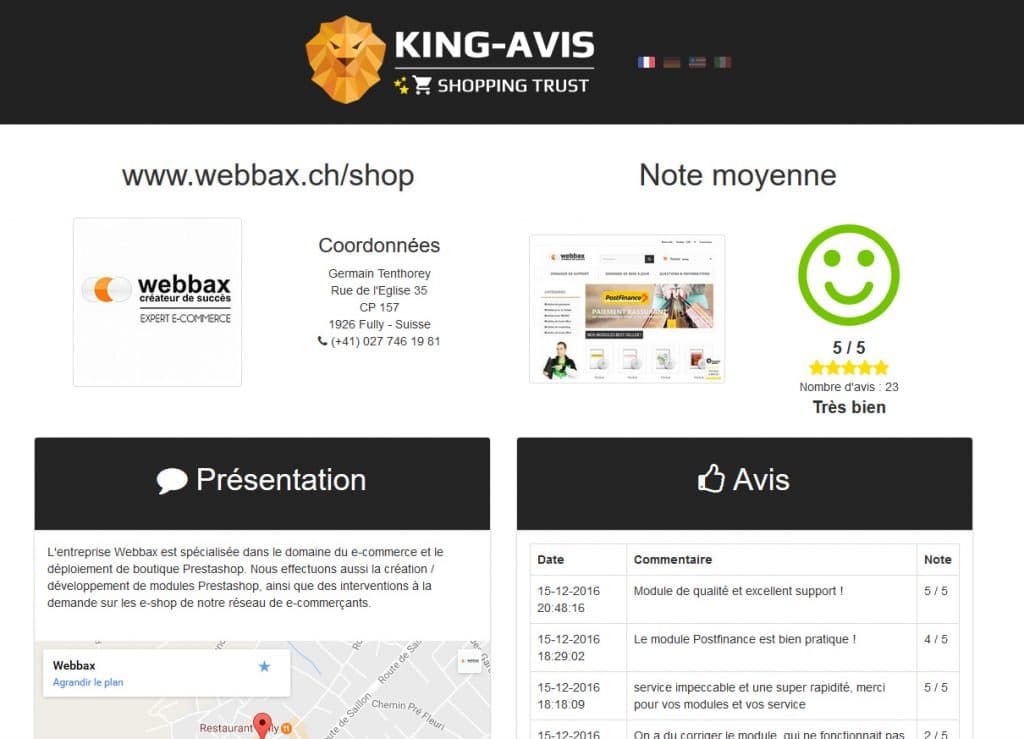 Avis sur Webbax