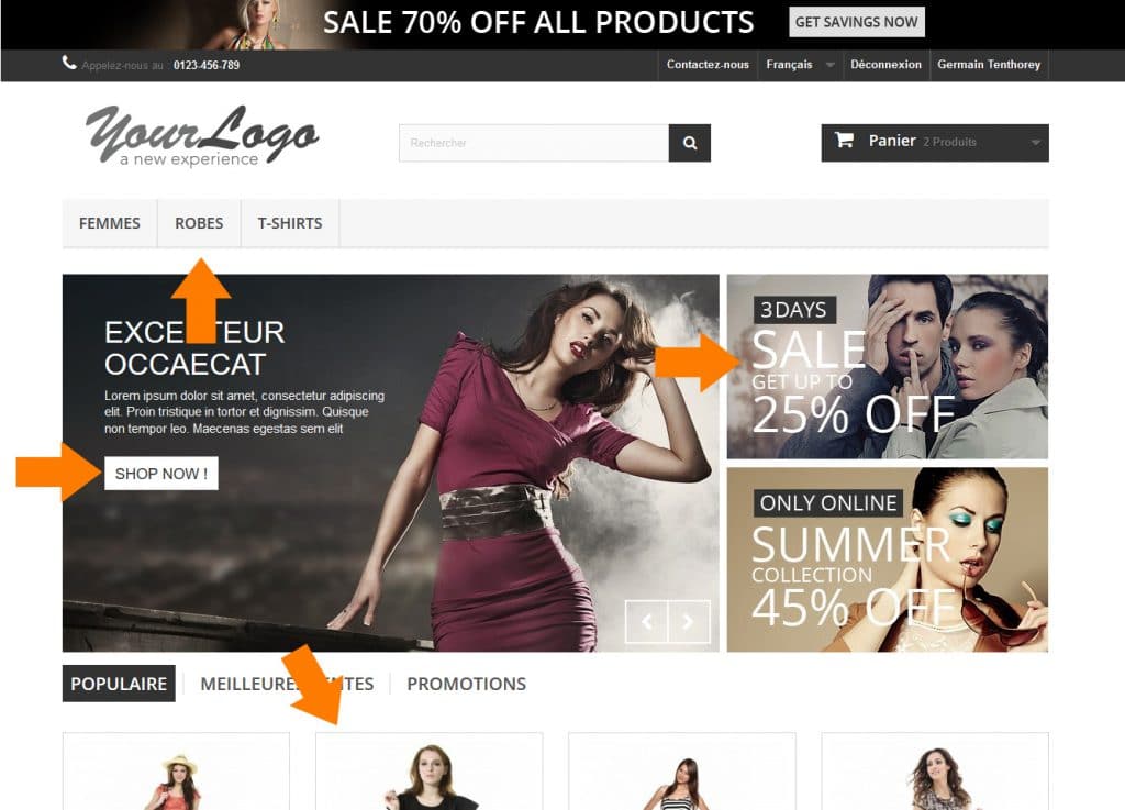 Thème Prestashop par défaut