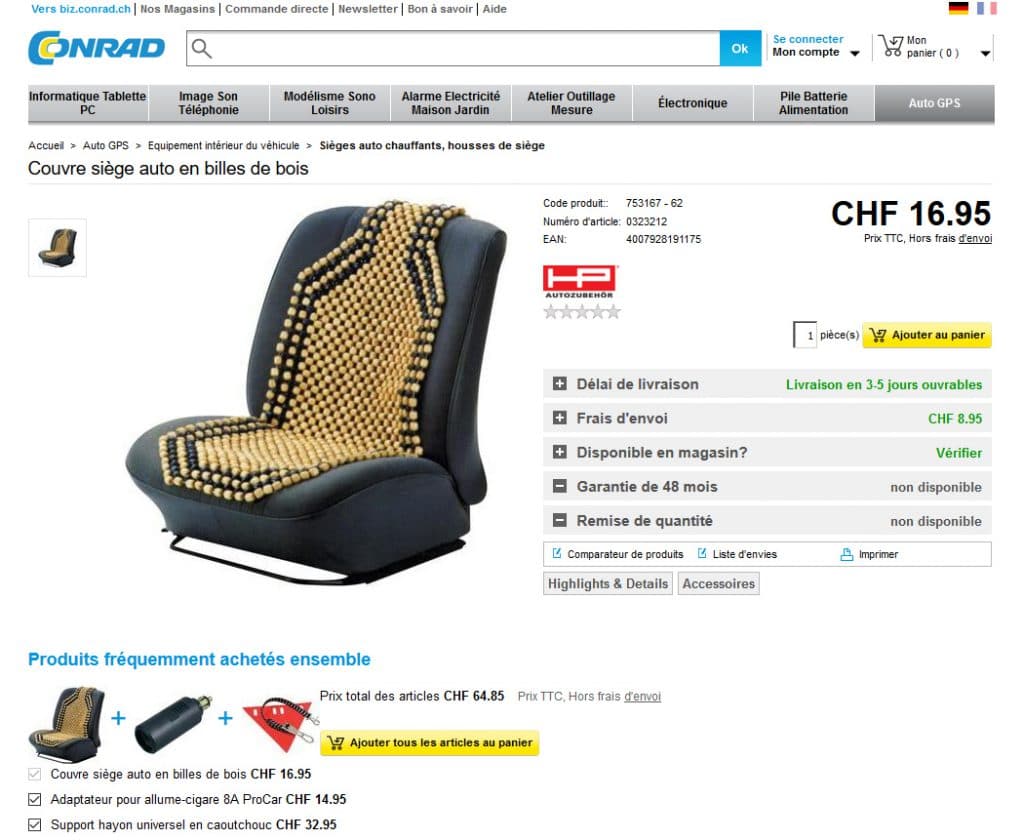 Détail fiche produit Conrad