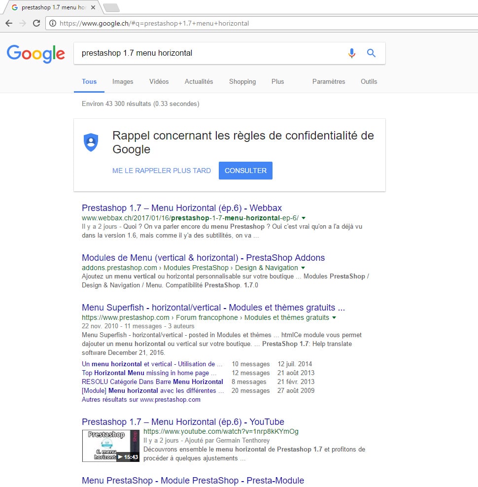 Vignette recherche