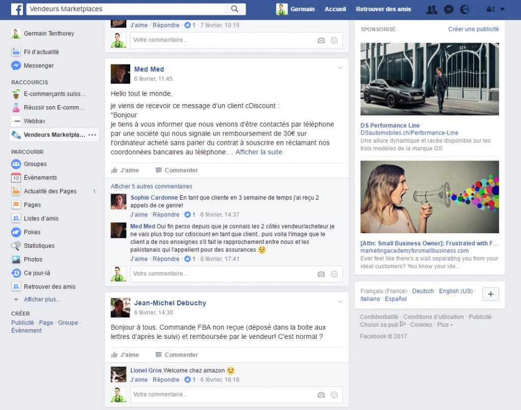 Groupe Facebook Marketplace