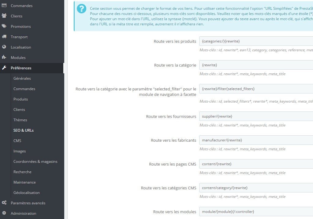 Routage des urls
