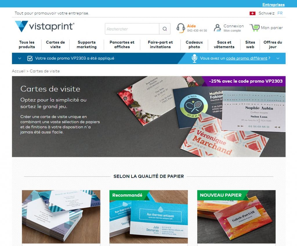 Visaprint cartes de visite