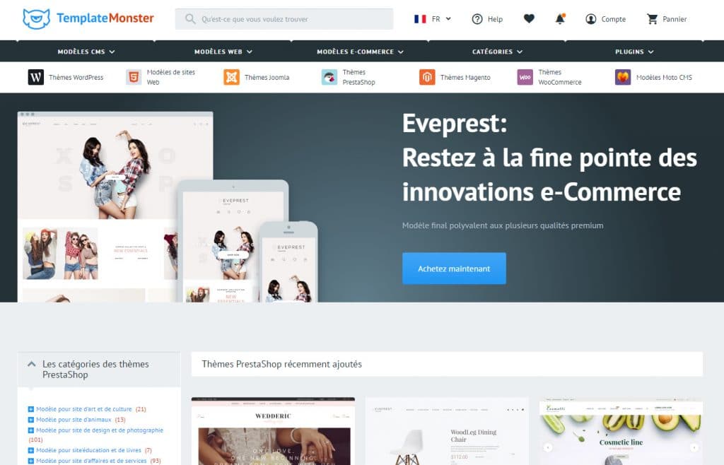 Nouveaux thèmes pour Prestashop