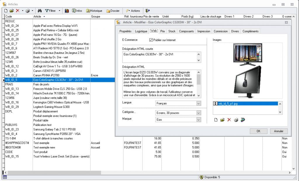 Accessibilité WinBIZ