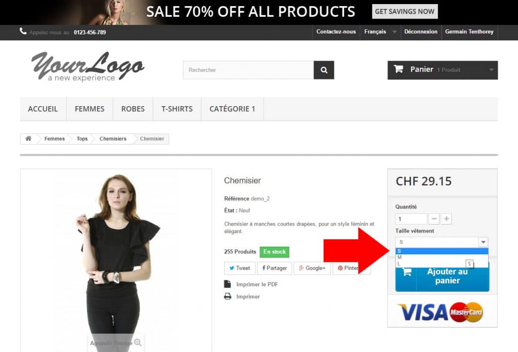 Déclinaisons Prestashop