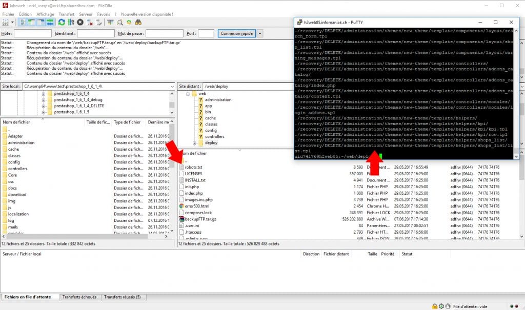 Extraction backup SSH