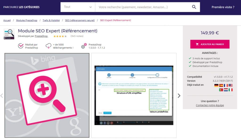 Modules référencement Prestashop