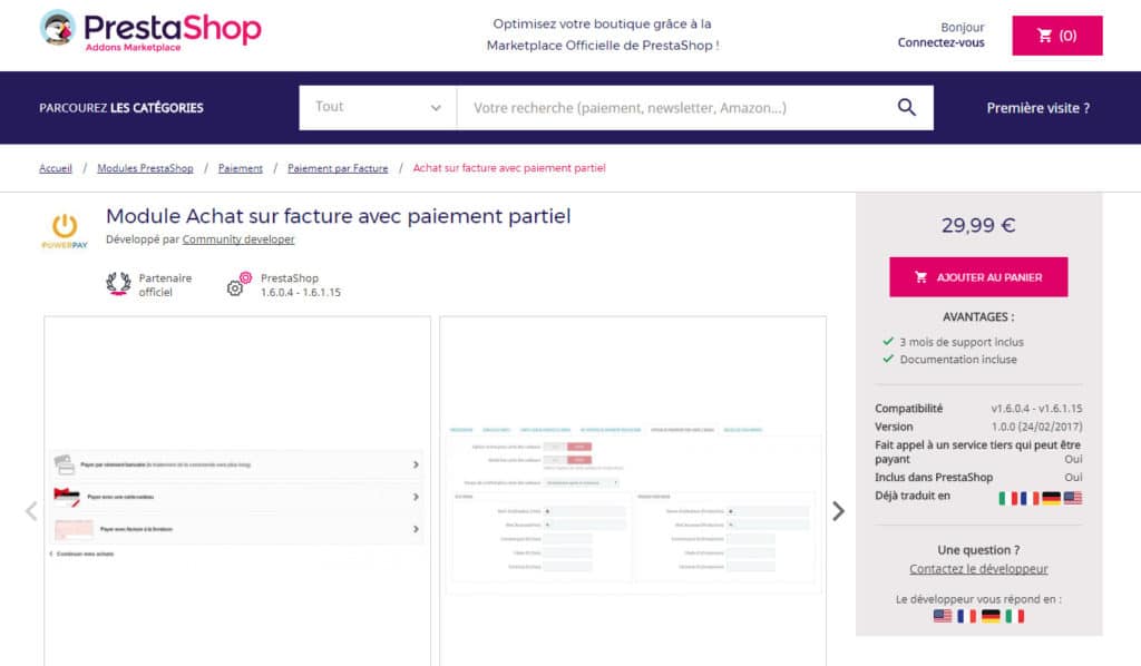 Le module Powerpay Prestashop
