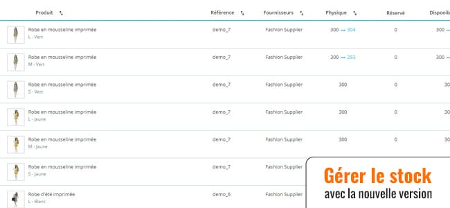 Prestashop nouvelle gestion du stock