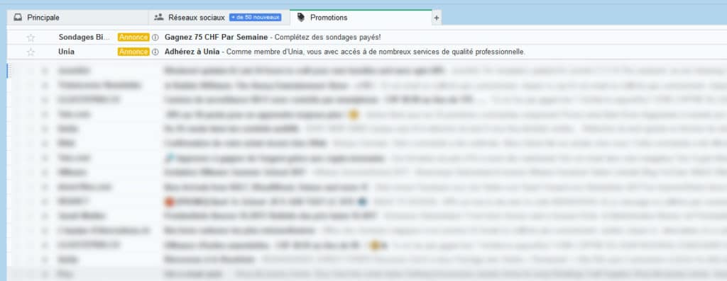 Promotion commerciale Gmail