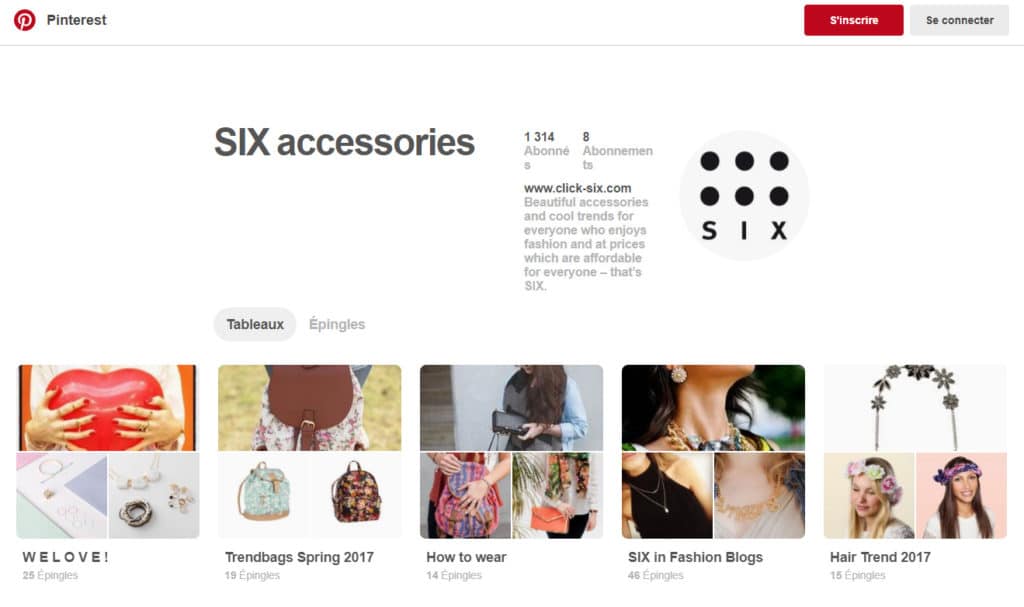 SIX accessories Pinterest