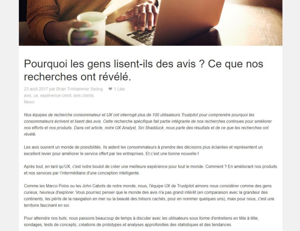 Avis clients blog