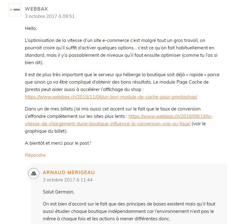 Commentaire de blog