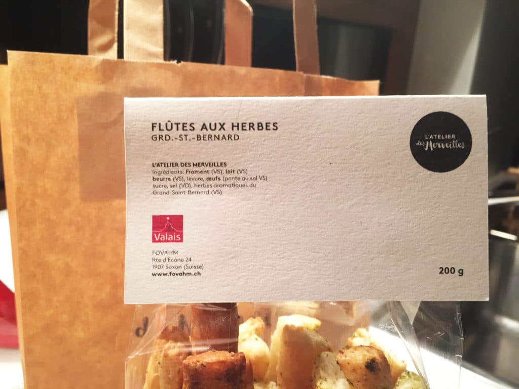 Flutes aux herbes étiquette