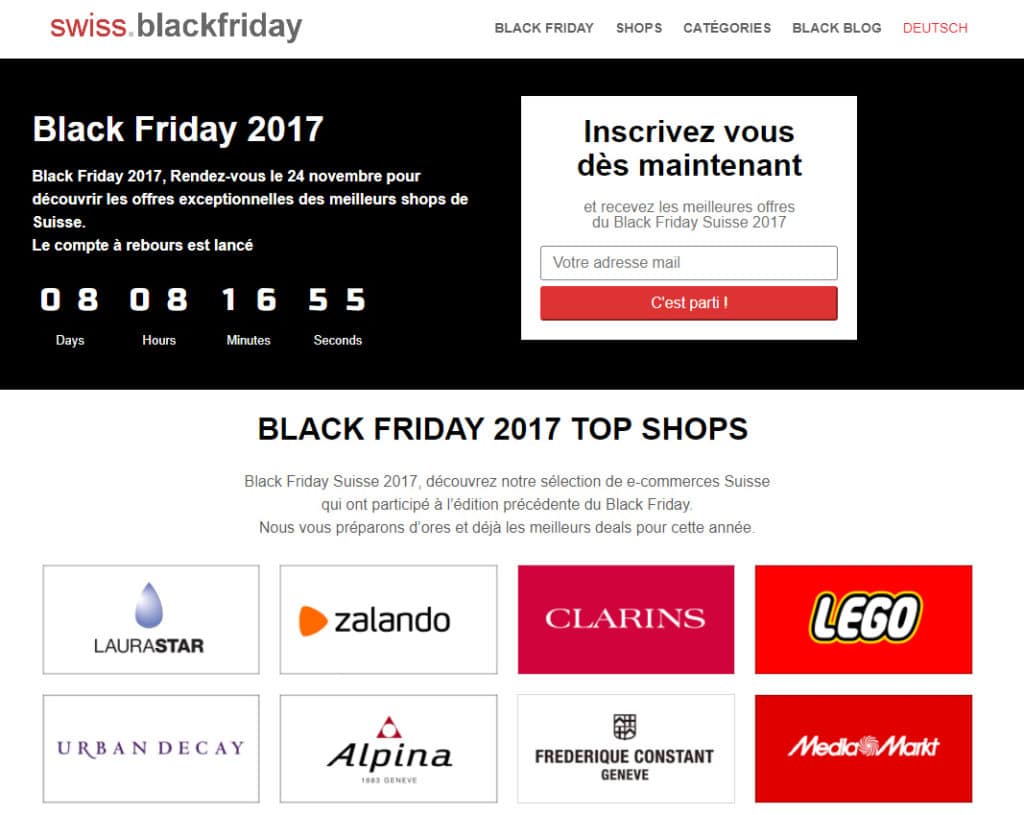 Black Friday sur Internet en Suisse