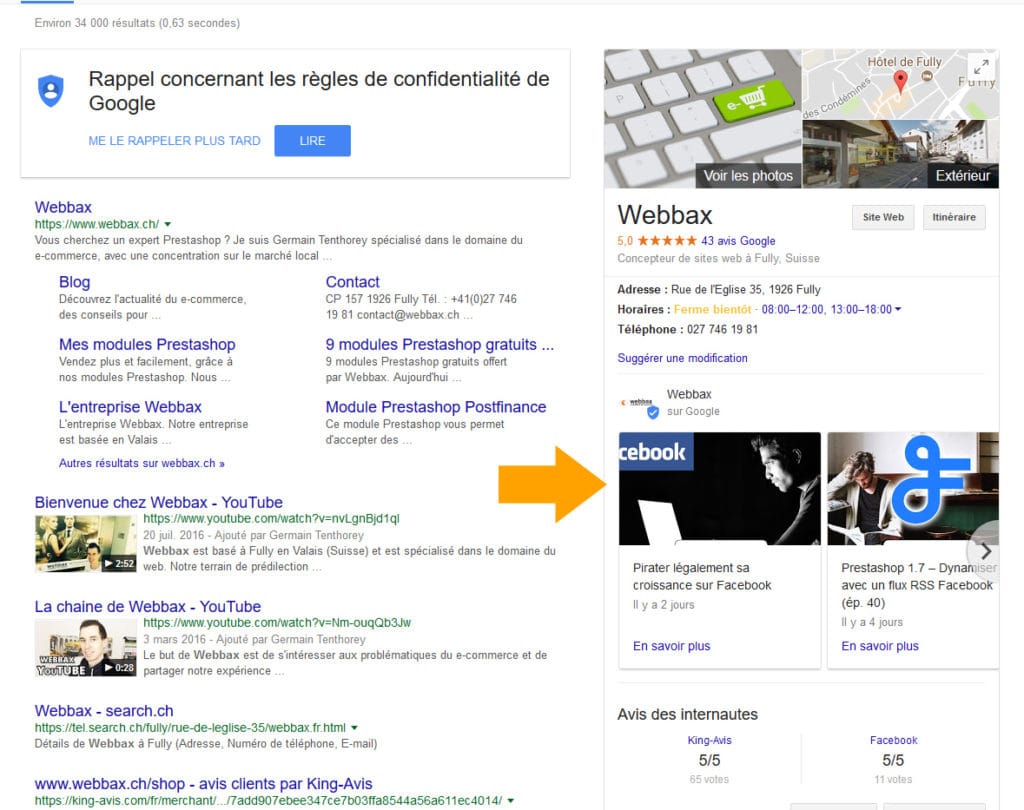 Google Posts Résultats